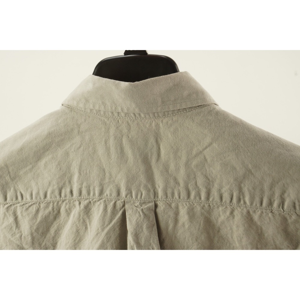 NN07 No Nationality Linen Blend Button Front Shirt Men's XL Beige Short Sleeve - Picture 11 of 11